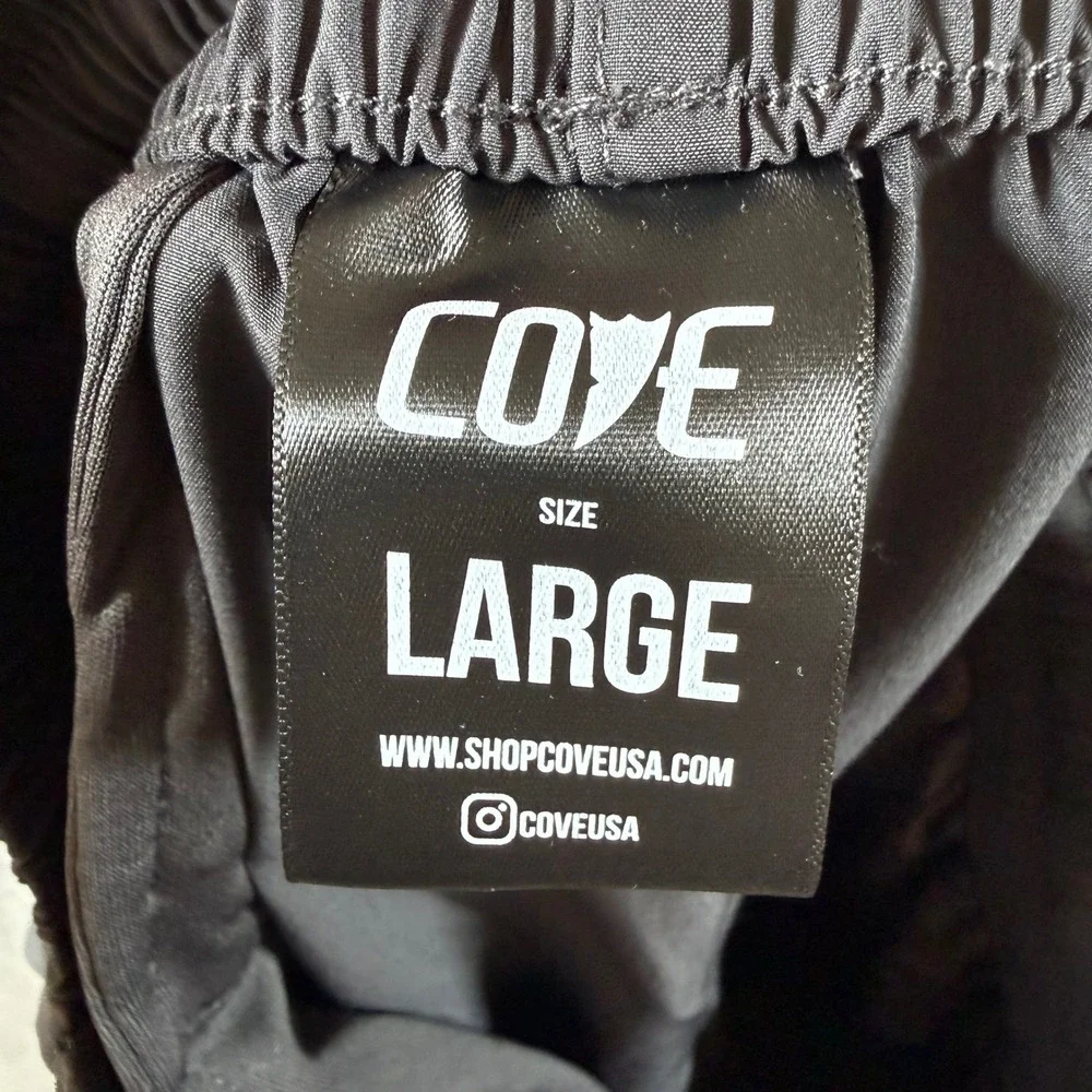 Cove USA Mens Large Black Spandex Jogger Athletic Pants Drawstring Fits 30x28